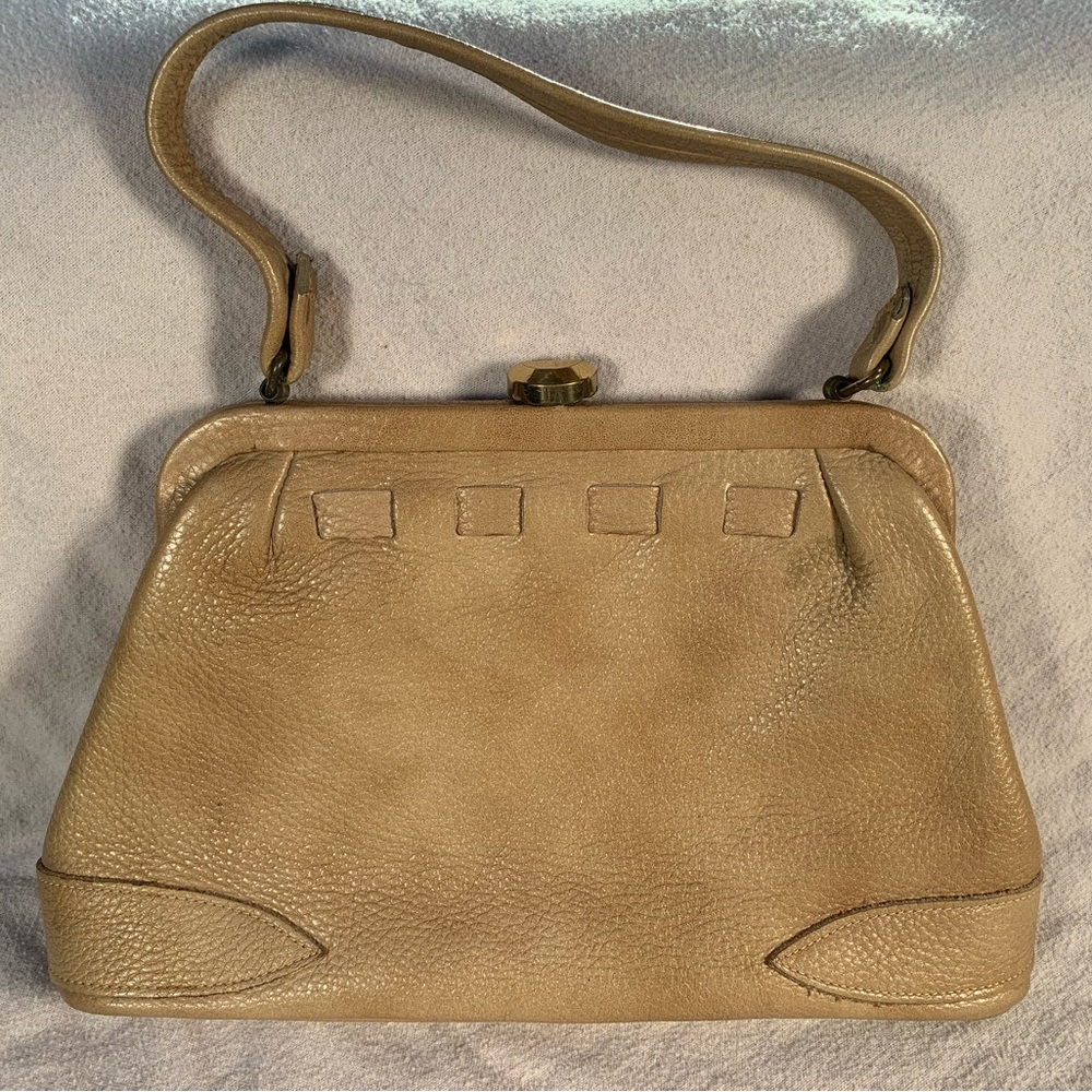 Vintage Kadin Taupe Leather Purse